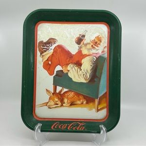 Vintage 1989 Coca Cola Santa Clause Metal Tray